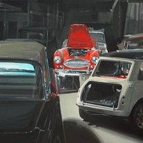 George H. Rothacker - Cars & Trucks - Garage at Night
